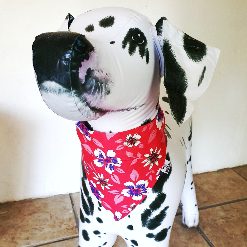 3 for $15 * Pink Floral Dog Bandana / Face Mask - Picture 3 of 10